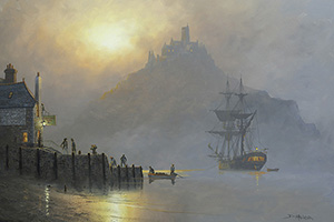 Mounts Bay Smugglers.  A painting by Donald MacLeod