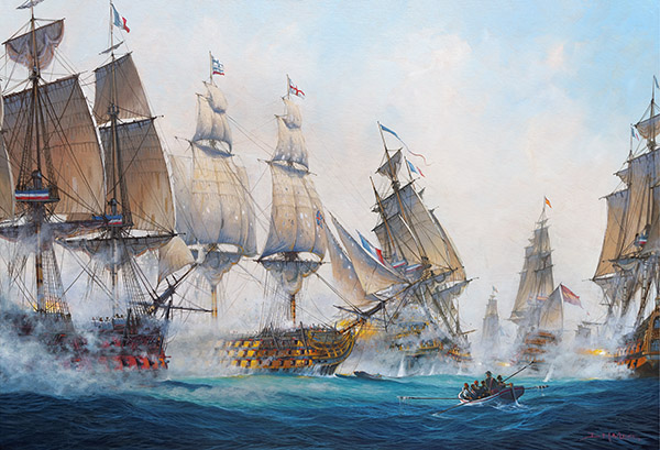 Victory at Trafalgar. Maritime Art By St Ives Artist Donald MacLeod