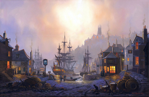Evening Light.  A painting by St Ives Artist Donald MacLeod Maritime Art