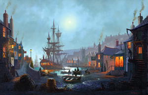 Old Cornish Harbour A painting by Donald MacLeod