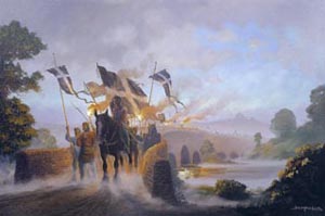 Crossing The Tamar (Devon and Cornwall border) a painting by Donald MacLeod